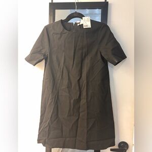 H&M Black Short-Sleeve Mini Shift Dress